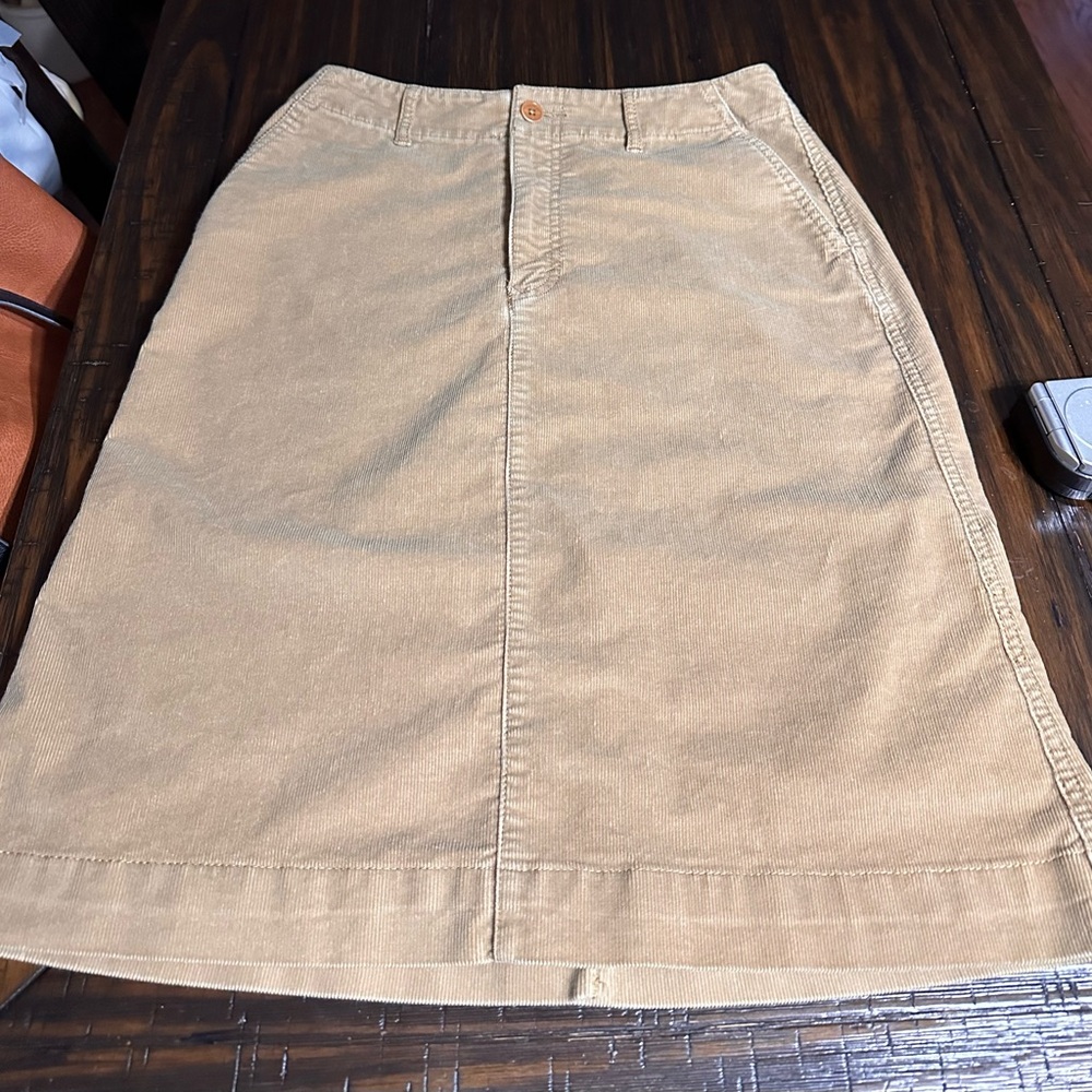 Tan Corduroy Women's Skirt, Eddie Bauer Size 4
